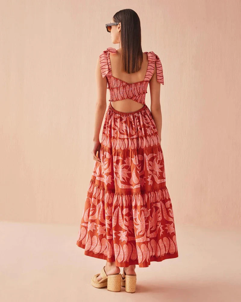 Lana Maxi Dress Negroni - Image 3