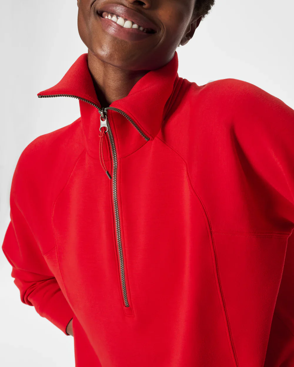 Spanx Air Essentials Half Zip Red - Image 4